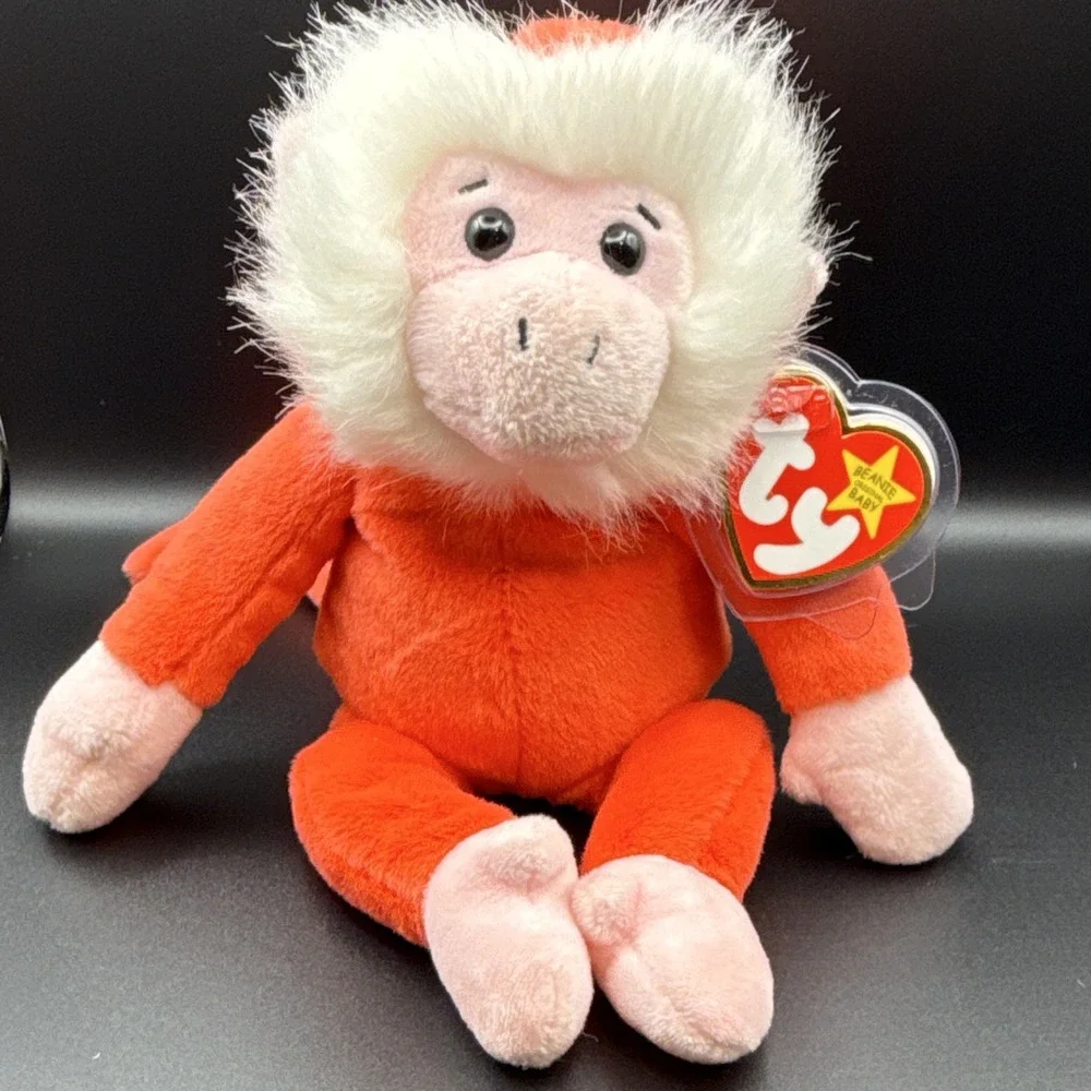 Ty Beanie Babies Monkey Plush Orange w/ Hang Tag Vintage 2003 MPN 4208
